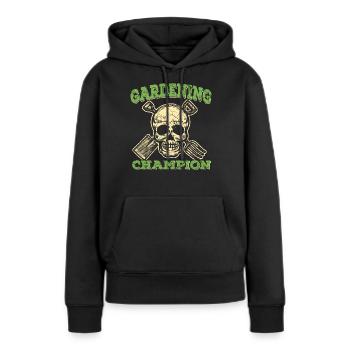 Jardinier jardinier jardinage jardin - Sweat à capuche Premium bio Femme - noir - Devant - Julia (174cm)