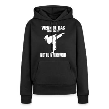 Chemise de fille drôle de taekwondo de Kick-Boxing de Karaté - Sweat à capuche Premium bio Femme - noir - Devant - Julia (174cm)