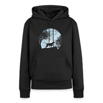 Chien de chasse - Sweat à capuche Premium bio Femme - noir - Devant - Julia (174cm)