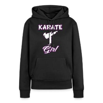 Karate Girl Kämpferin Kampfsport Shirt Geschenk - Frauen Premium Bio Hoodie - Schwarz - Vorne - Julia (174cm)