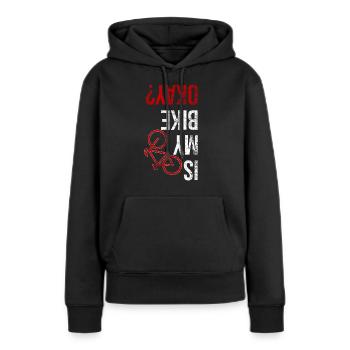 Fahrrad Sturz - Frauen Premium Bio Hoodie - Schwarz - Vorne - Julia (174cm)