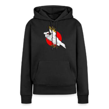 Lustiger Kakadu Papagei Frisur - Frauen Premium Bio Hoodie - Schwarz - Vorne - Julia (174cm)
