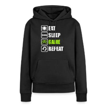 Gaming Gamer Game - Frauen Premium Bio Hoodie - Schwarz - Vorne - Julia (174cm)