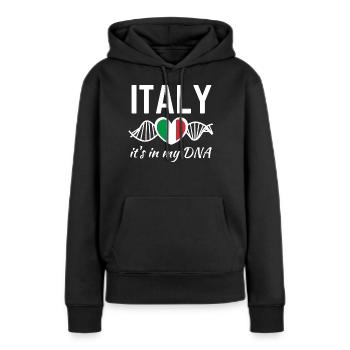Italie drapeau italien drapeau italien - Sweat à capuche Premium bio Femme - noir - Devant - Julia (174cm)