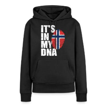Norvège norvégien norvégien drapeau ADN - Sweat à capuche Premium bio Femme - noir - Devant - Julia (174cm)