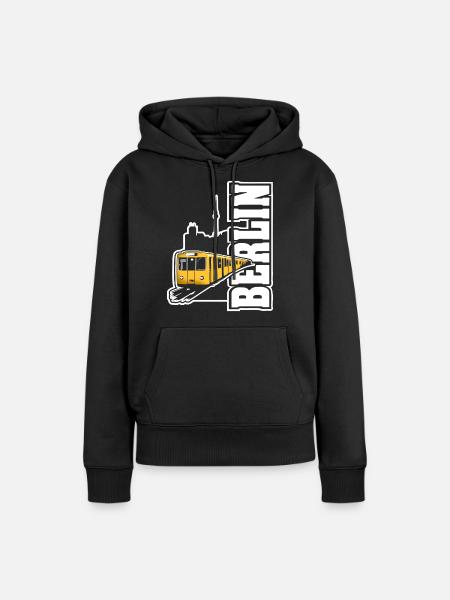 Berlin U-Bahn Color - Frauen Premium Bio Hoodie - Schwarz