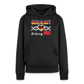 Deutschland Germany DNA - Frauen Premium Bio Hoodie - Schwarz - Vorne - Julia (174cm)