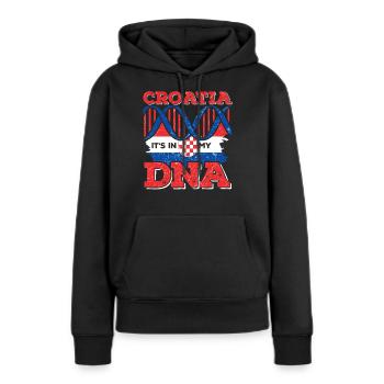 Croate croate croatie - Sweat à capuche Premium bio Femme - noir - Devant - Julia (174cm)