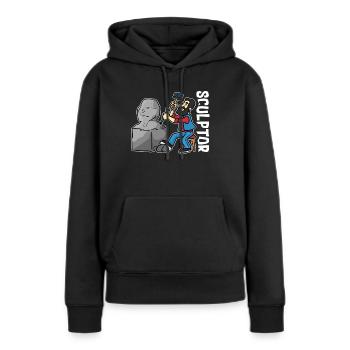 Sculpture Sculpteur - Sweat à capuche Premium bio Femme - noir - Devant - Julia (174cm)