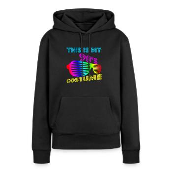 90er Motto - Frauen Premium Bio Hoodie - Schwarz - Vorne - Julia (174cm)