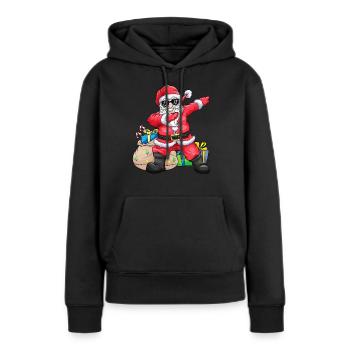 Cool tamponner père noël noël père noël - Sweat à capuche Premium bio Femme - noir - Devant - Julia (174cm)