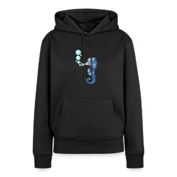 Seepferdchen Meeresbewohner - Frauen Premium Bio Hoodie - Schwarz - Vorne - Julia (174cm)