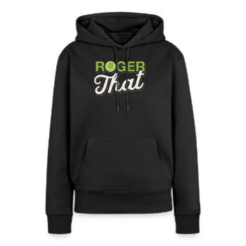 Roger ce tennis - Sweat à capuche Premium bio Femme - noir - Devant - Julia (174cm)