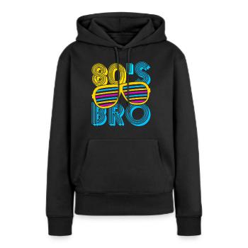 80er - Frauen Premium Bio Hoodie - Schwarz - Vorne - Julia (174cm)