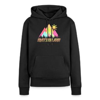 Suisse Alpes suisses Cervin - Sweat à capuche Premium bio Femme - noir - Devant - Julia (174cm)