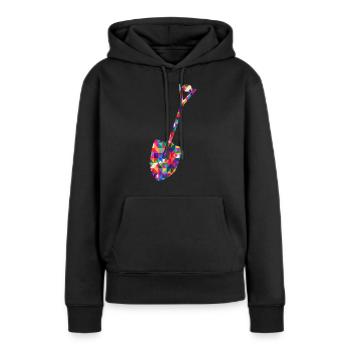 Schaufel Mosaik Bunt - Frauen Premium Bio Hoodie - Schwarz - Vorne - Julia (174cm)