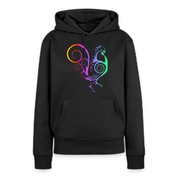 Hahn Huhn Henne Kücken Ei Regenbogen Hühner - Frauen Premium Bio Hoodie - Schwarz - Vorne - Julia (174cm)