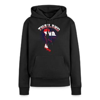 Thaïlande - Sweat à capuche Premium bio Femme - noir - Devant - Julia (174cm)