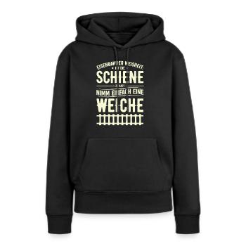 Eisenbahner - Frauen Premium Bio Hoodie - Schwarz - Vorne - Julia (174cm)