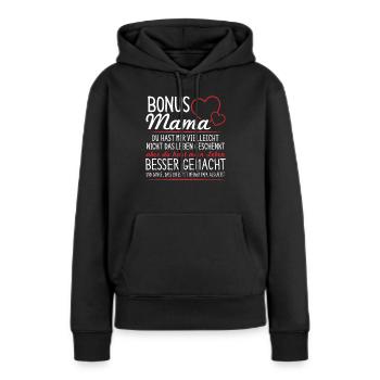 Stiefmutter - Frauen Premium Bio Hoodie - Schwarz - Vorne - Julia (174cm)