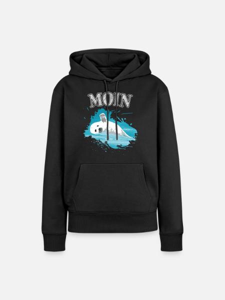 Nordsee Seehund Baby Moin Ostsee - Frauen Premium Bio Hoodie - Schwarz