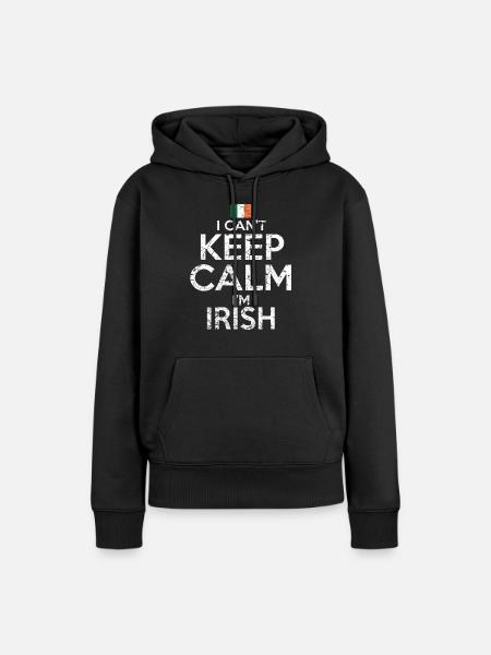 Irland Ire Lustig - Frauen Premium Bio Hoodie - Schwarz