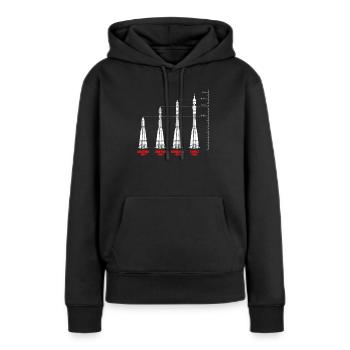 Missile URSS Russie Union soviétique - Sweat à capuche Premium bio Femme - noir - Devant - Julia (174cm)