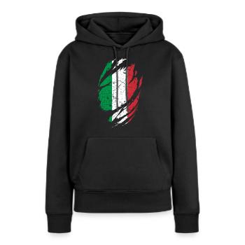Italienische Flagge - Frauen Premium Bio Hoodie - Schwarz - Vorne - Julia (174cm)