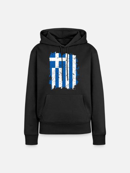 Flagge Griechenland - Frauen Premium Bio Hoodie - Schwarz