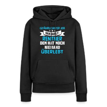Rente Pensionär Ruhestand - Frauen Premium Bio Hoodie - Schwarz - Vorne - Julia (174cm)