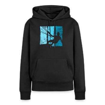 Kiteboard - Frauen Premium Bio Hoodie - Schwarz - Vorne - Julia (174cm)