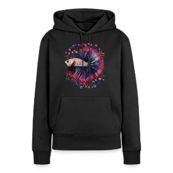 Poissons Poissons Poissons - Sweat à capuche Premium bio Femme - noir - Devant - Julia (174cm)