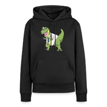 T-Rex docteur costume carnaval docteur dinosaure - Sweat à capuche Premium bio Femme - noir - Devant - Julia (174cm)