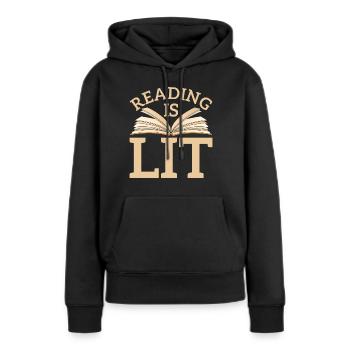 Buch Literatur - Frauen Premium Bio Hoodie - Schwarz - Vorne - Julia (174cm)