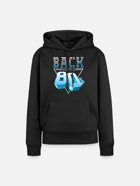 80er 80er party 80er Mode 80er Musik - Frauen Premium Bio Hoodie - Schwarz