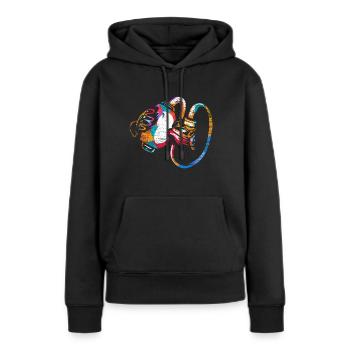 Cadeau de médecin anesthésiste - Sweat à capuche Premium bio Femme - noir - Devant - Julia (174cm)