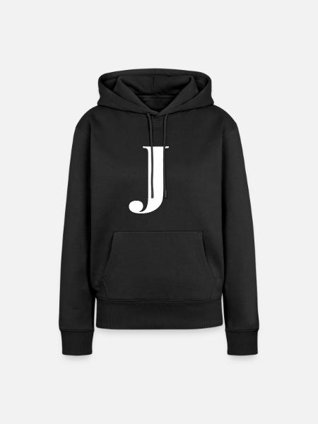 J Letter - Frauen Premium Bio Hoodie - Schwarz