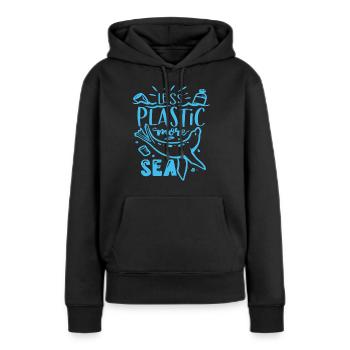 Environnement - Sweat à capuche Premium bio Femme - noir - Devant - Julia (174cm)