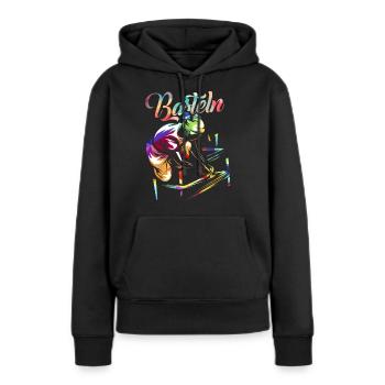 Basteln - Frauen Premium Bio Hoodie - Schwarz - Vorne - Julia (174cm)