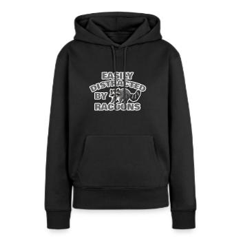 Waschbär Wald Bandit - Frauen Premium Bio Hoodie - Schwarz - Vorne - Julia (174cm)