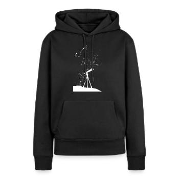 Télescope d'astronomie - Sweat à capuche Premium bio Femme - noir - Devant - Julia (174cm)