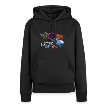 E-Bass Geschenk - Frauen Premium Bio Hoodie - Schwarz - Vorne - Julia (174cm)