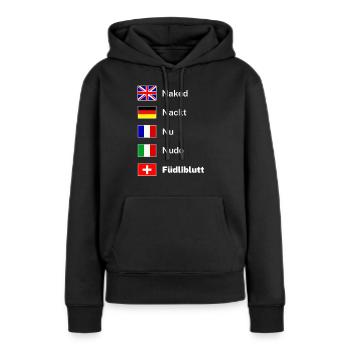 Schweiz Schweizerdeutsch Dialekt - Frauen Premium Bio Hoodie - Schwarz - Vorne - Julia (174cm)