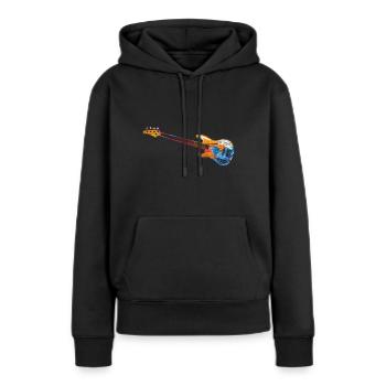 Guitares basse e-cadeau - Sweat à capuche Premium bio Femme - noir - Devant - Julia (174cm)
