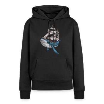 Wal Schiff Schifffahrt Segelschiff - Frauen Premium Bio Hoodie - Schwarz - Vorne - Julia (174cm)