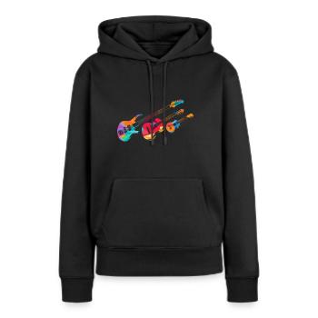 Minimal Musik - Frauen Premium Bio Hoodie - Schwarz - Vorne - Julia (174cm)