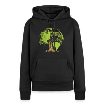 Earth Day Planet - Frauen Premium Bio Hoodie - Schwarz - Vorne - Julia (174cm)
