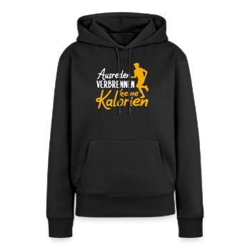 Läufer Joggen Laufen - Frauen Premium Bio Hoodie - Schwarz - Vorne - Julia (174cm)