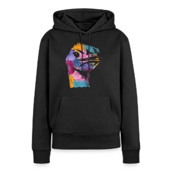 Strauß - Frauen Premium Bio Hoodie - Schwarz - Vorne - Julia (174cm)