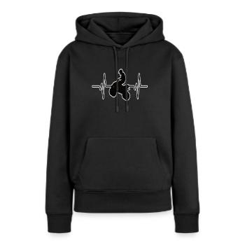 Jantes Quad - Sweat à capuche Premium bio Femme - noir - Devant - Julia (174cm)